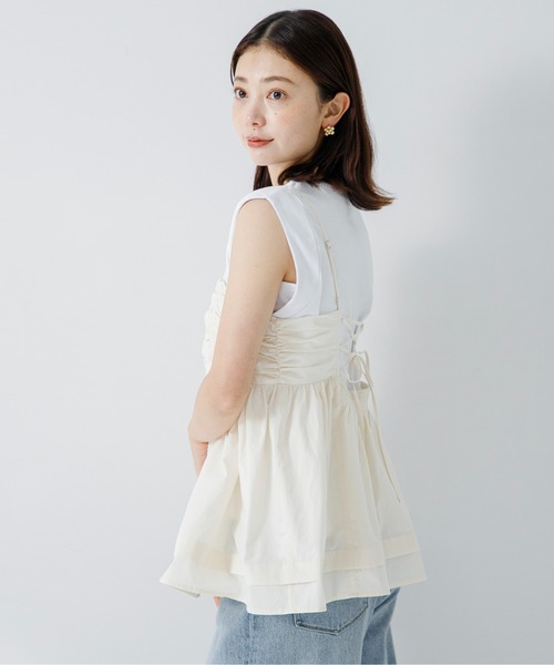 URBAN RESEARCH Sonny Label（アーバンリサーチサニーレーベル）の「ペプラムビスチェキャミソール（キャミソール・レディース・ブラック/ホワイト系その他・FREE）」の6枚目の写真