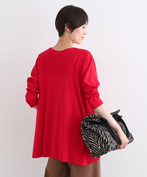 【セール】【洗える／キレイめ/日本製】バックフレア ロングTシャツ（Tシャツ/カットソー）｜INDIVI（インディヴィ）
