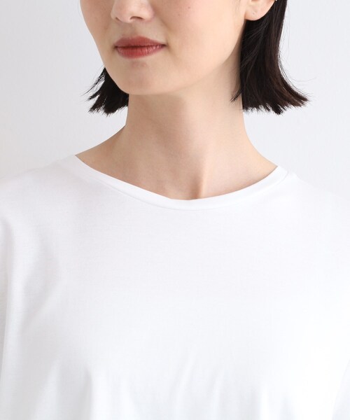 【セール】【洗える／キレイめ/日本製】バックフレア ロングTシャツ（Tシャツ/カットソー）｜INDIVI（インディヴィ）