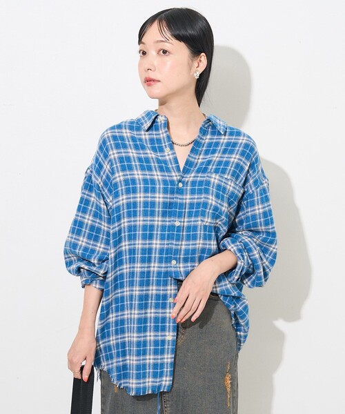 ヴィンテージ オンブレチェックシャツ ROCHEM シャツ ヴィンテージ加工アソートオンブレチェックシャツ