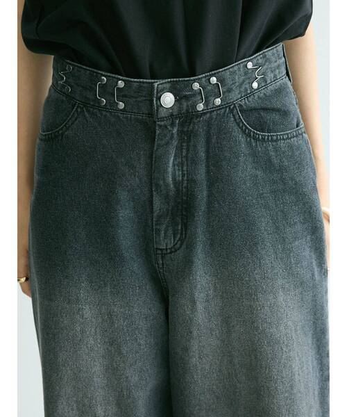 CRAFT STANDARD BOUTIQUE(クラフトスタンダードブティック)の「デニムロールUPワイドストレートパンツ(デニムパンツ・レディース・インディゴブルー/ナチュラル/ブラック・L/M)」の8枚目の写真