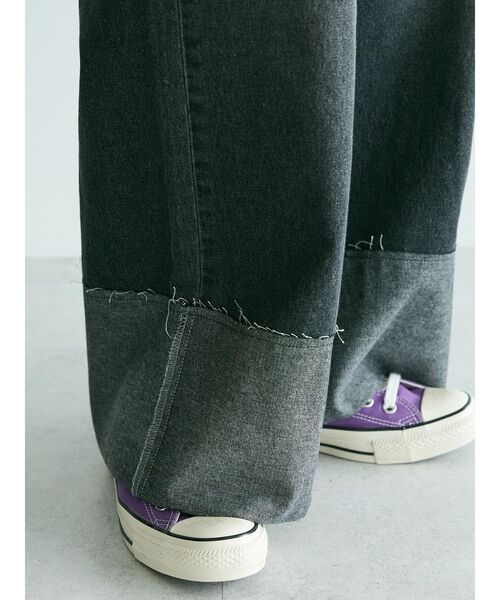 CRAFT STANDARD BOUTIQUE(クラフトスタンダードブティック)の「デニムロールUPワイドストレートパンツ(デニムパンツ・レディース・インディゴブルー/ナチュラル/ブラック・L/M)」の5枚目の写真