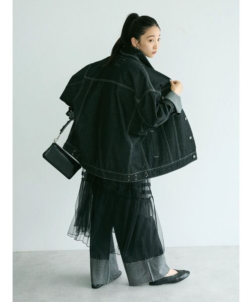 CRAFT STANDARD BOUTIQUE(クラフトスタンダードブティック)の「デニムロールUPワイドストレートパンツ(デニムパンツ・レディース・インディゴブルー/ナチュラル/ブラック・L/M)」の4枚目の写真