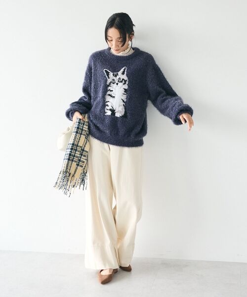 CRAFT STANDARD BOUTIQUE(クラフトスタンダードブティック)の「デニムロールUPワイドストレートパンツ(デニムパンツ・レディース・インディゴブルー/ナチュラル/ブラック・L/M)」の21枚目の写真