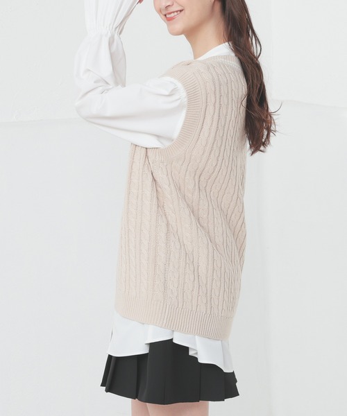 Honeys（ハニーズ）の「ライン入りベスト（ベスト・レディース・ネイビー/ベージュ/アイボリー/杢グレー・S/M/L）」の22枚目の写真