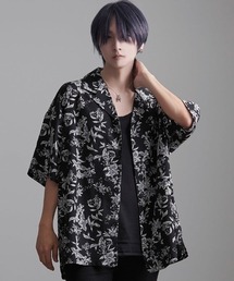 『CavariA/キャバリア』総柄オープンカラーシャツ