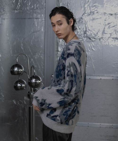 HARE（ハレ）の「アソートガラシャギープルオーバー(HARE)（ニット/セーター・メンズ・レッド/グレー/ブルー/ブラック・SMALL/MEDIUM）」の13枚目の写真