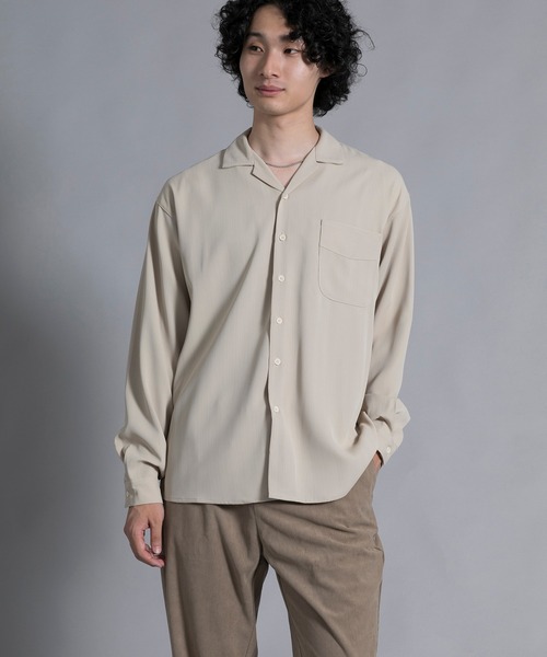 aimoha(アイモハ)の「aimoha men Timeless Open Collar Shirt(シャツ/ブラウス・メンズ・ブラック/ライトベージュ・MEDIUM/LARGE/X-LARGE/XX-LARGE)」の11枚目の写真