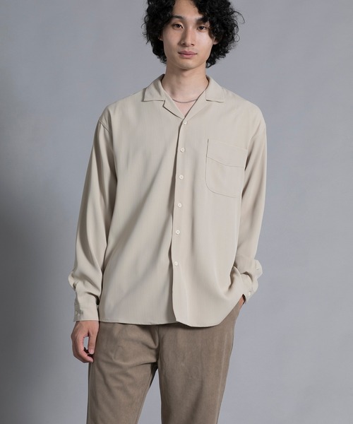 aimoha(アイモハ)の「aimoha men Timeless Open Collar Shirt(シャツ/ブラウス・メンズ・ブラック/ライトベージュ・MEDIUM/LARGE/X-LARGE/XX-LARGE)」の12枚目の写真