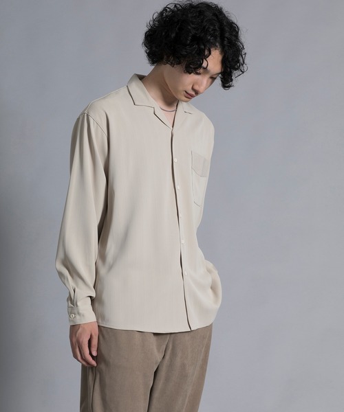 aimoha(アイモハ)の「aimoha men Timeless Open Collar Shirt(シャツ/ブラウス・メンズ・ブラック/ライトベージュ・MEDIUM/LARGE/X-LARGE/XX-LARGE)」の13枚目の写真