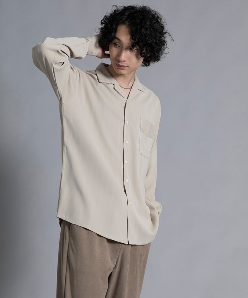 aimoha(アイモハ)の「aimoha men Timeless Open Collar Shirt(シャツ/ブラウス・メンズ・ブラック/ライトベージュ・MEDIUM/LARGE/X-LARGE/XX-LARGE)」の14枚目の写真