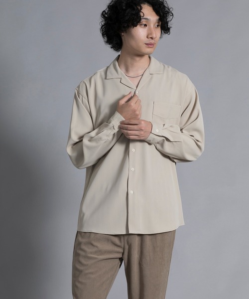 aimoha(アイモハ)の「aimoha men Timeless Open Collar Shirt(シャツ/ブラウス・メンズ・ブラック/ライトベージュ・MEDIUM/LARGE/X-LARGE/XX-LARGE)」の15枚目の写真
