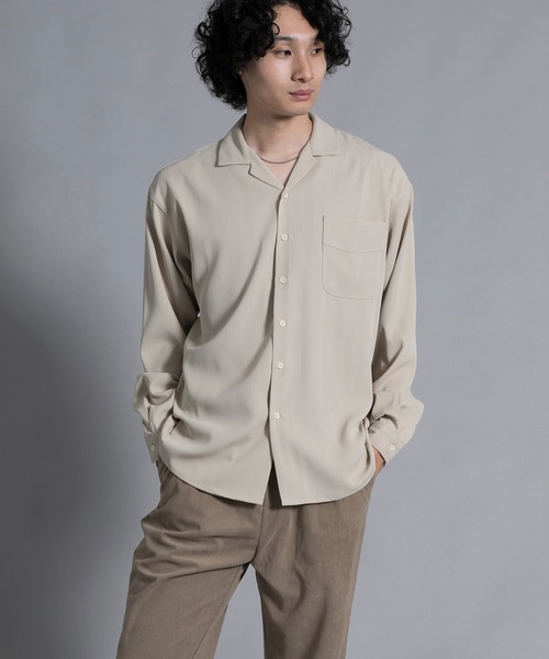 aimoha(アイモハ)の「aimoha men Timeless Open Collar Shirt(シャツ/ブラウス・メンズ・ブラック/ライトベージュ・MEDIUM/LARGE/X-LARGE/XX-LARGE)」の16枚目の写真