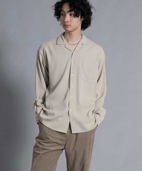 aimoha(アイモハ)の「aimoha men Timeless Open Collar Shirt(シャツ/ブラウス・メンズ・ブラック/ライトベージュ・MEDIUM/LARGE/X-LARGE/XX-LARGE)」の17枚目の写真