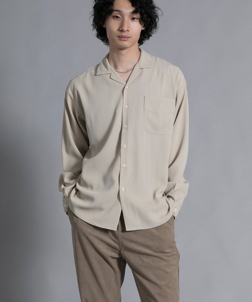aimoha(アイモハ)の「aimoha men Timeless Open Collar Shirt(シャツ/ブラウス・メンズ・ブラック/ライトベージュ・MEDIUM/LARGE/X-LARGE/XX-LARGE)」の18枚目の写真