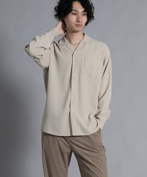 aimoha(アイモハ)の「aimoha men Timeless Open Collar Shirt(シャツ/ブラウス・メンズ・ブラック/ライトベージュ・MEDIUM/LARGE/X-LARGE/XX-LARGE)」の20枚目の写真
