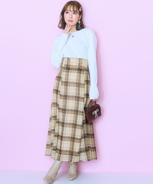 marun（マルン）の「＜大きいサイズ＞ ラメチェックスカート marun（スカート・レディース・レッド系/ブラウン系・5L/4L/3L/LL/L）」の19枚目の写真