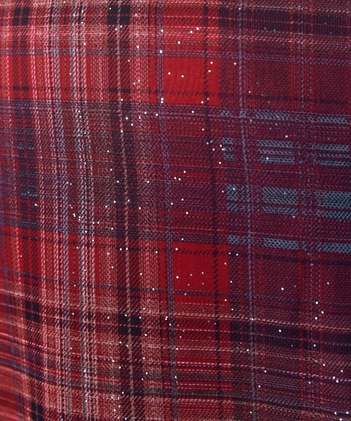 marun（マルン）の「＜大きいサイズ＞ ラメチェックスカート marun（スカート・レディース・レッド系/ブラウン系・5L/4L/3L/LL/L）」の8枚目の写真