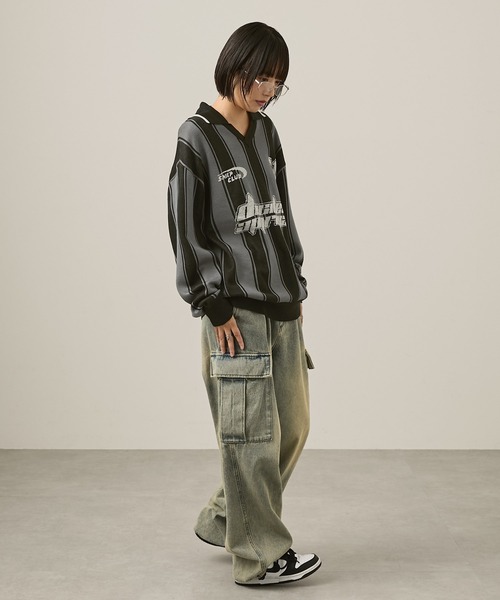 Snap club(スナップクラブ)の「【Snap club】ゲームシャツニット(ニット/セーター・レディース・ブラック/グレー系/アイボリー系・M/L)」の15枚目の写真