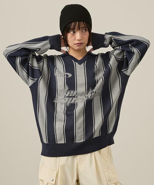 Snap club(スナップクラブ)の「【Snap club】ゲームシャツニット(ニット/セーター・レディース・ブラック/グレー系/アイボリー系・M/L)」の17枚目の写真