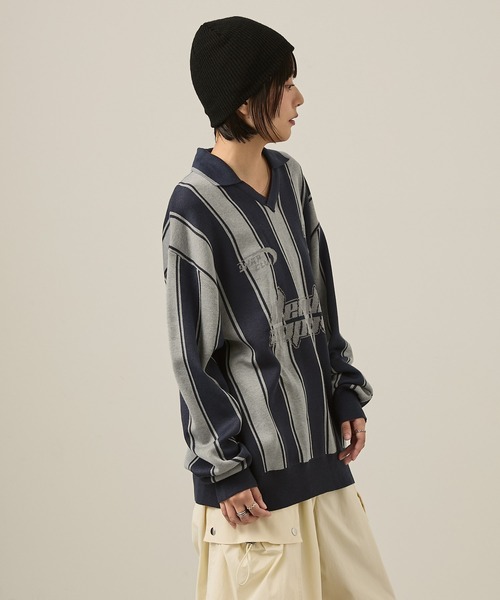 Snap club(スナップクラブ)の「【Snap club】ゲームシャツニット(ニット/セーター・レディース・ブラック/グレー系/アイボリー系・M/L)」の20枚目の写真