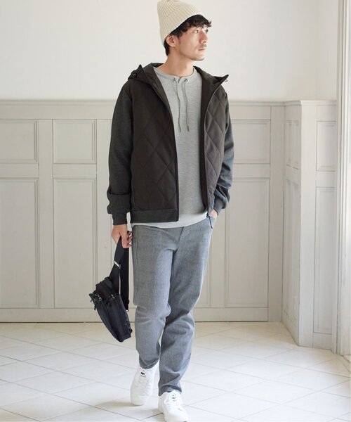 ikka(イッカ)の「【メディア紹介商品】sorona(R)コンビ中綿パーカー【親子コーデ】(ブルゾン・メンズ・ブラック/ネイビー/ベージュ・M/L/XL/S)」の9枚目の写真