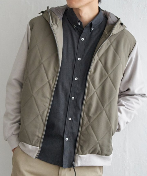 ikka(イッカ)の「【メディア紹介商品】sorona(R)コンビ中綿パーカー【親子コーデ】(ブルゾン・メンズ・ブラック/ネイビー/ベージュ・M/L/XL/S)」の1枚目の写真