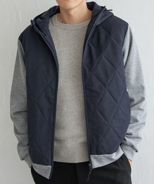 ikka(イッカ)の「【メディア紹介商品】sorona(R)コンビ中綿パーカー【親子コーデ】(ブルゾン・メンズ・ブラック/ネイビー/ベージュ・M/L/XL/S)」の3枚目の写真