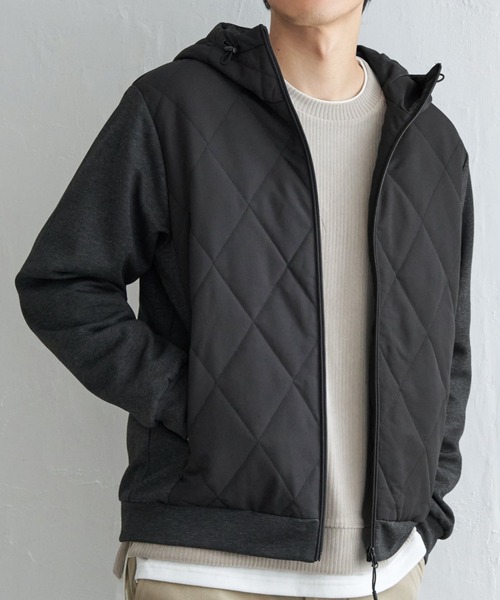 【セール】sorona(R)コンビ中綿パーカー(ブルゾン)|ikka(イッカ)