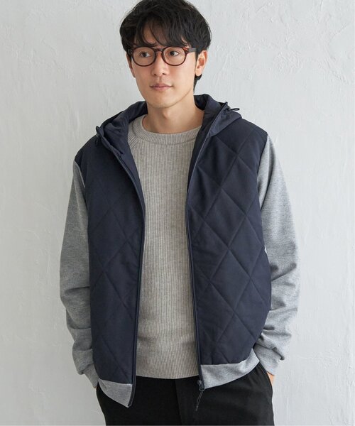 ikka(イッカ)の「【メディア紹介商品】sorona(R)コンビ中綿パーカー【親子コーデ】(ブルゾン・メンズ・ブラック/ネイビー/ベージュ・M/L/XL/S)」の4枚目の写真