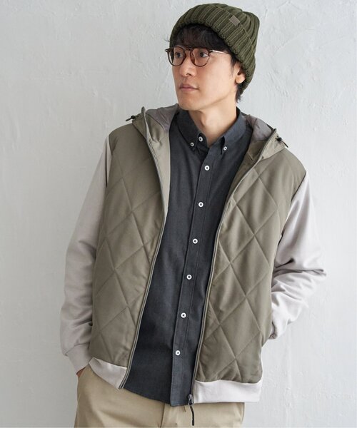 ikka(イッカ)の「【メディア紹介商品】sorona(R)コンビ中綿パーカー【親子コーデ】(ブルゾン・メンズ・ブラック/ネイビー/ベージュ・M/L/XL/S)」の5枚目の写真