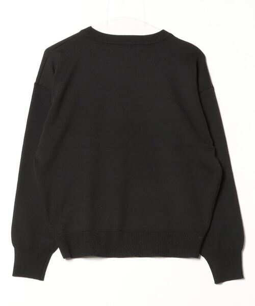 NANO universe（ナノユニバース）の「二重臼クルーネックプルオーバーニット（ニット/セーター・レディース・ブルー/ブラック/ホワイト・FREE）」の4枚目の写真