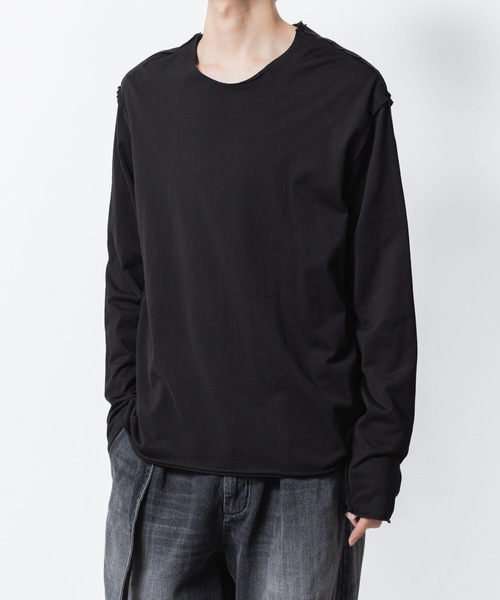 ATTACHMENT（アタッチメント）の「80/2 ピマコットンジャージー スリムフィット レイヤード L/S TEE / 80/2 PIMA CO JERSEY SLIM FIT LAYERED L/S TEE（Tシャツ/カットソー・メンズ・ブラック/ホワイト/ブラック系/ライトブラウン・1/2/3）」の2枚目の写真