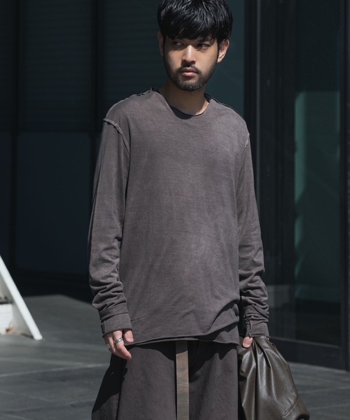 ATTACHMENT（アタッチメント）の「80/2 ピマコットンジャージー スリムフィット レイヤード L/S TEE / 80/2 PIMA CO JERSEY SLIM FIT LAYERED L/S TEE（Tシャツ/カットソー・メンズ・ブラック/ホワイト/ブラック系/ライトブラウン・1/2/3）」の21枚目の写真