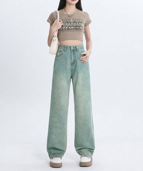 aimoha(アイモハ)の「【Aimoha】ワイドストレートジーンズ(デニムパンツ・レディース・ライトグリーン/ライトブルー・SMALL/MEDIUM/LARGE)」の22枚目の写真