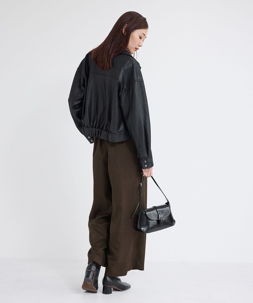 ROPE' PICNIC（ロペピクニック）の「シンセティックレザー風マシュマロブルゾン（ブルゾン・レディース・ライトグレー/ブラック/ダークブラウン・38）」の6枚目の写真