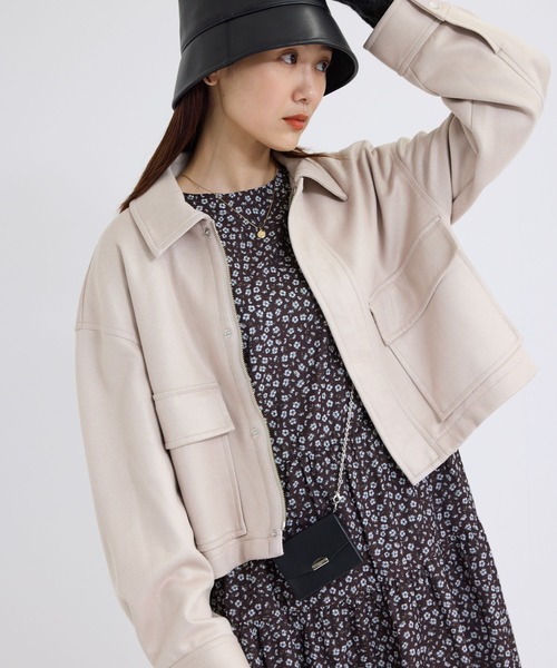 ROPE' PICNIC（ロペピクニック）の「シンセティックレザー風マシュマロブルゾン（ブルゾン・レディース・ライトグレー/ブラック/ダークブラウン・38）」の22枚目の写真