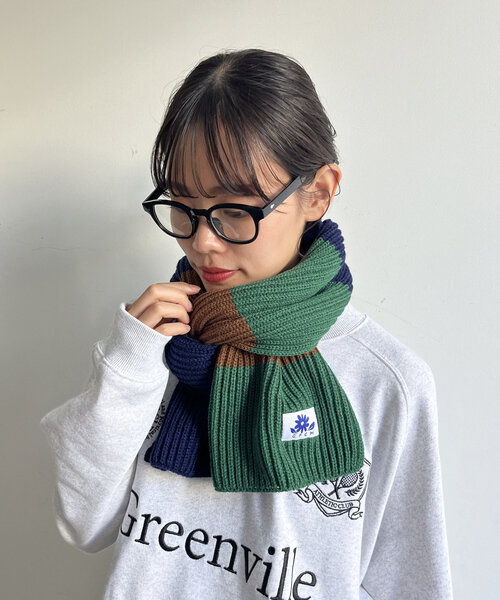 CPCM（シーピーシーエム）の「リブニットマフラー（マフラー・レディース・ブラウン/レッド/ブルー/アイボリー・FREE）」の2枚目の写真