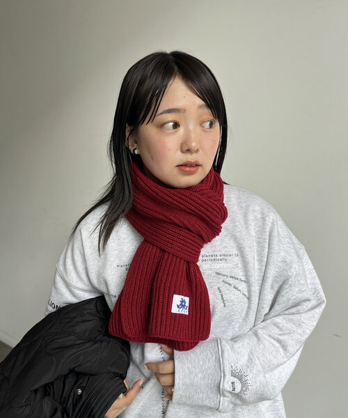 CPCM（シーピーシーエム）の「リブニットマフラー（マフラー・レディース・ブラウン/レッド/ブルー/アイボリー・FREE）」の4枚目の写真