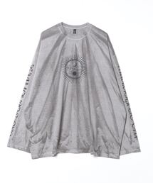 XU | ストリートファッション XU エックスユー garment washing print long sleeve tee ガーメントウォッシングプリントロングスリーブティー ロンT 長袖Tシャツ プリントTシャツ ロゴTシャツ オーバーサイズ 韓国ファッション 韓国ストリート グランジ Y2K(Tシャツ/カットソー)