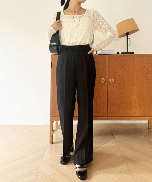 one after another NICE CLAUP(ワンアフターアナザーナイスクラップ)の「【OTONA NICE】センタープレスパンツ(スラックス・レディース・ベージュ/ブラック/ブラウン系その他・SMALL/MEDIUM)」の18枚目の写真