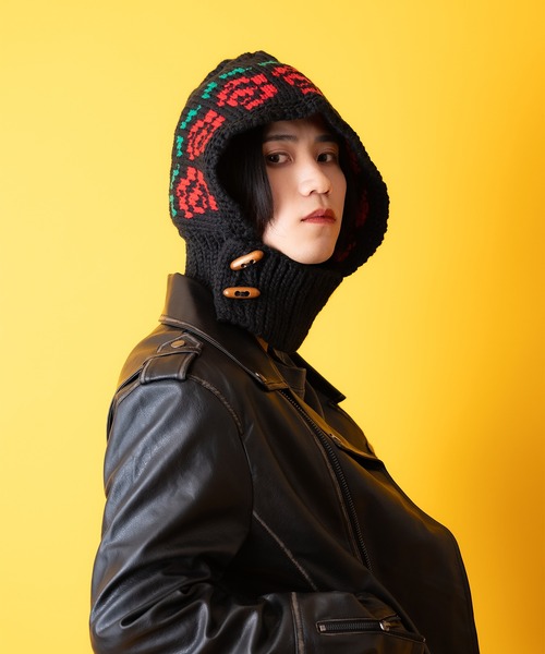 zakka-do 〜様 an meets zakka フラワー柄ニットトグルフーディーバラクラバ / メンズ