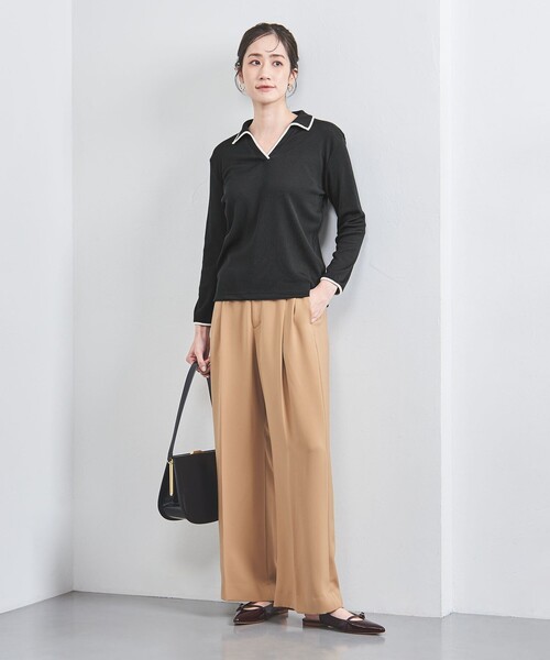 UNITED ARROWS（ユナイテッドアローズ）の「リブ バイカラーパイピング スキッパーカットソー（Tシャツ/カットソー・レディース・ブラック/ネイビー・FREE）」の5枚目の写真