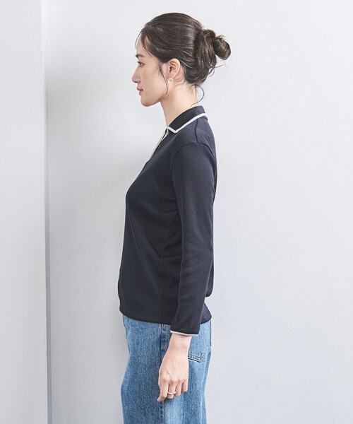 UNITED ARROWS（ユナイテッドアローズ）の「リブ バイカラーパイピング スキッパーカットソー（Tシャツ/カットソー・レディース・ブラック/ネイビー・FREE）」の7枚目の写真