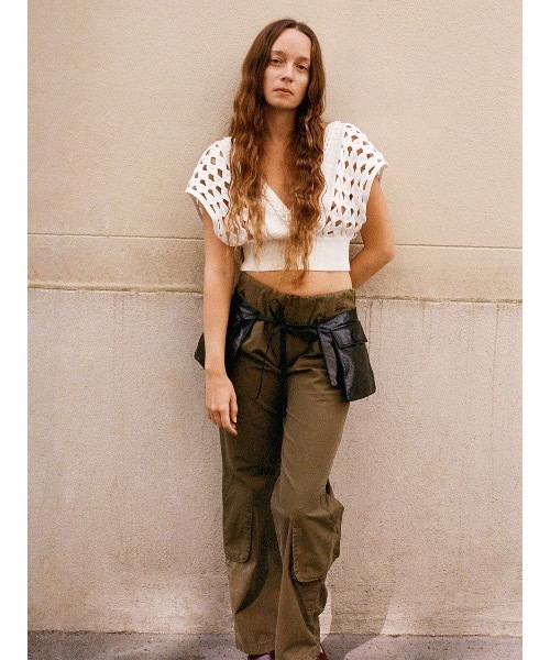 leinwande（ラインヴァンド）の「【leinwande】Patched Pocket Organic Cotton Trousers（カーゴパンツ・レディース・カーキ・M/S）」の4枚目の写真