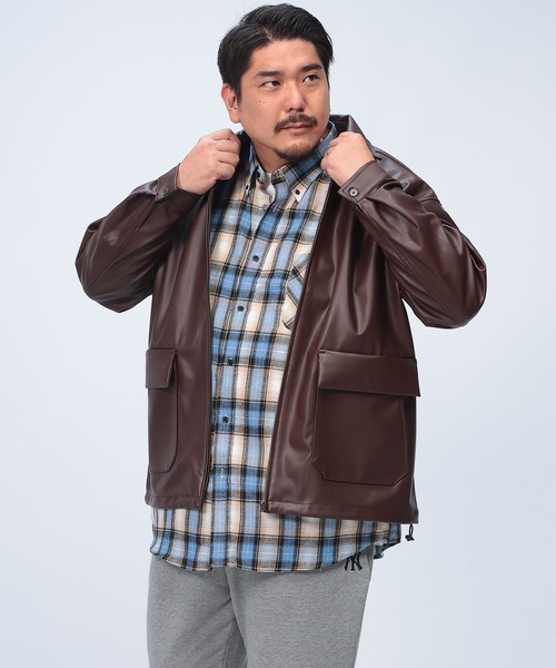 【セール】合成皮革 スイング ジャケット 4741423L（ブルゾン）｜B&T CLUB（ビーティークラブ）