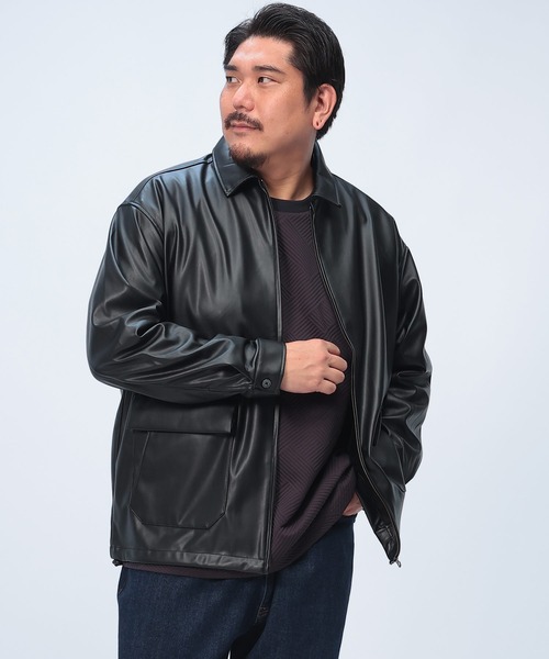 【セール】合成皮革 スイング ジャケット 4741423L（ブルゾン）｜B&T CLUB（ビーティークラブ）