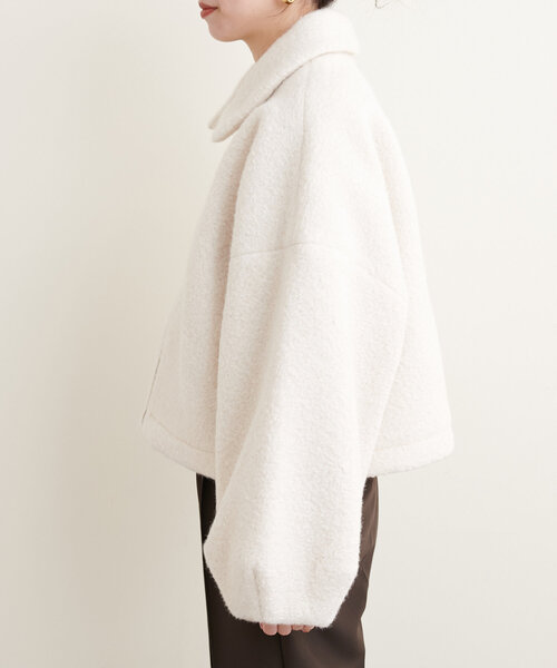 natural couture（ナチュラルクチュール）の「シープボアショートZIPコート（その他アウター・レディース・ベージュ/オフホワイト/チャコールグレー・FREE）」の10枚目の写真