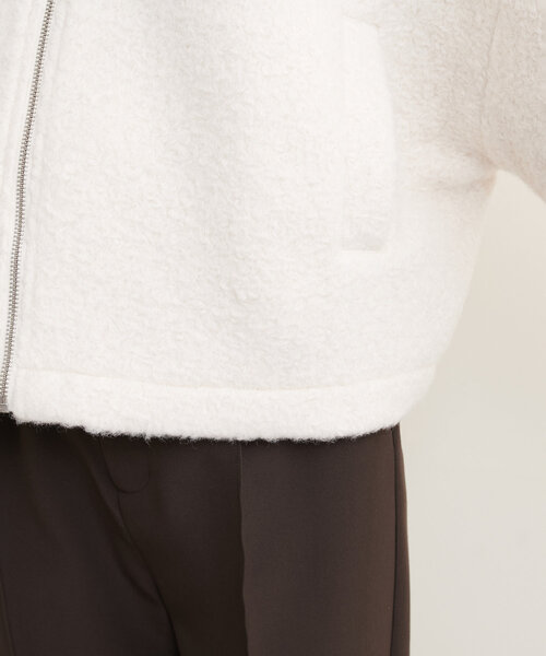 natural couture（ナチュラルクチュール）の「シープボアショートZIPコート（その他アウター・レディース・ベージュ/オフホワイト/チャコールグレー・FREE）」の14枚目の写真