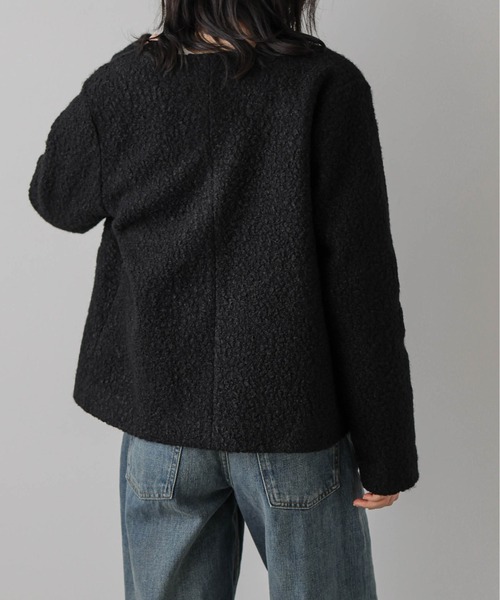La-gemme（ラジェム）の「ウールライク ノーカラージャケット（ノーカラージャケット・レディース・ブラック/アイボリー/ブラウン・フリー）」の17枚目の写真